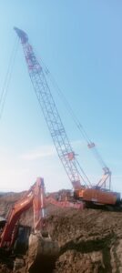 Crawler Crane Ready for Heavy Lifting at Satwas Pipeline Project