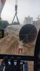 Pipe Lifting with Advanced Handling – SEERAJ GROUP Satwas Project